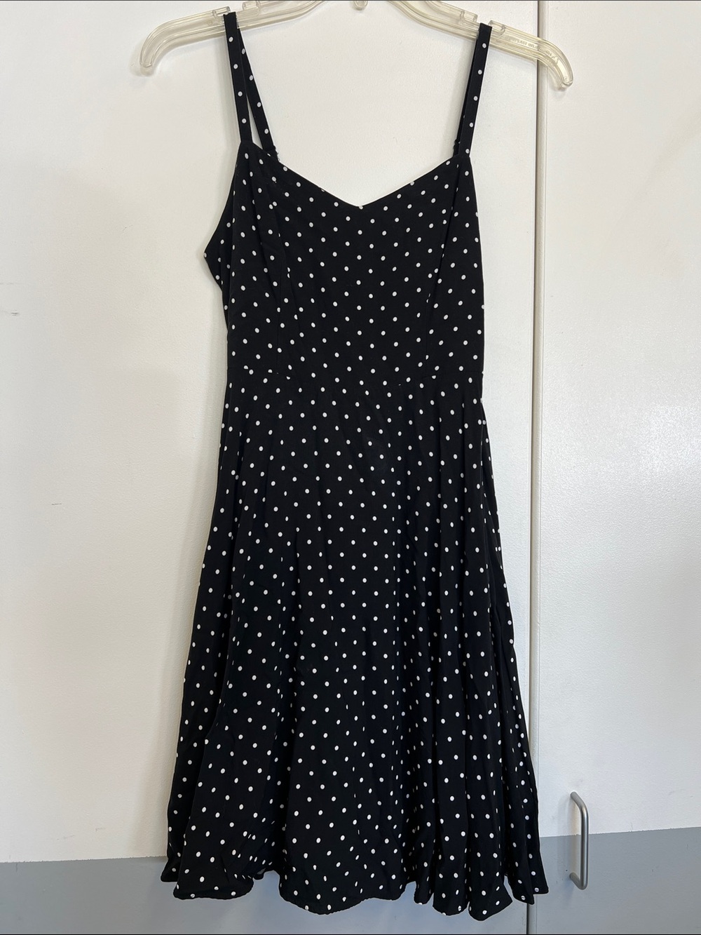 Old Navy Cami Classic Black Polka Dot Spaghetti Strap Dress Small Women